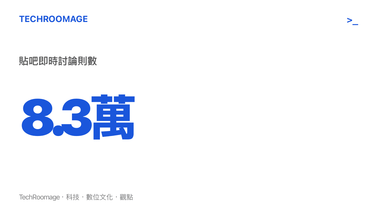 統計圖卡呈現 Bin 回歸首戰話題在貼吧累積超過八點三萬則即時討論，話題當日排在熱搜榜第十七位