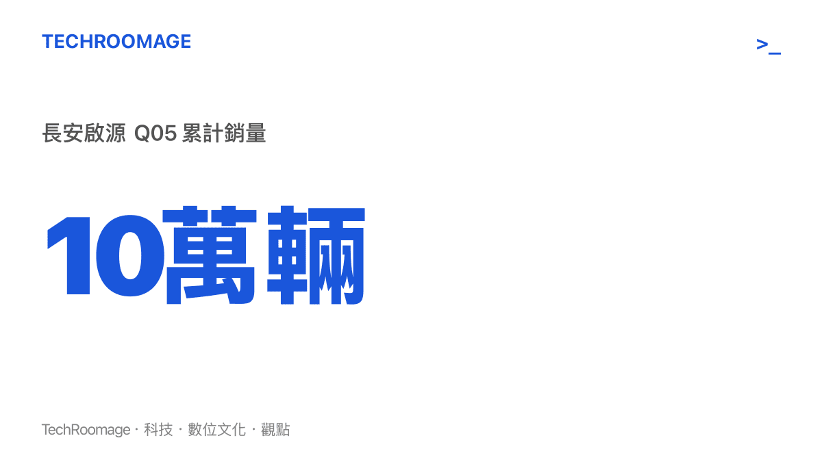 長安啟源 Q05 累計銷量突破十萬輛的數據示意圖