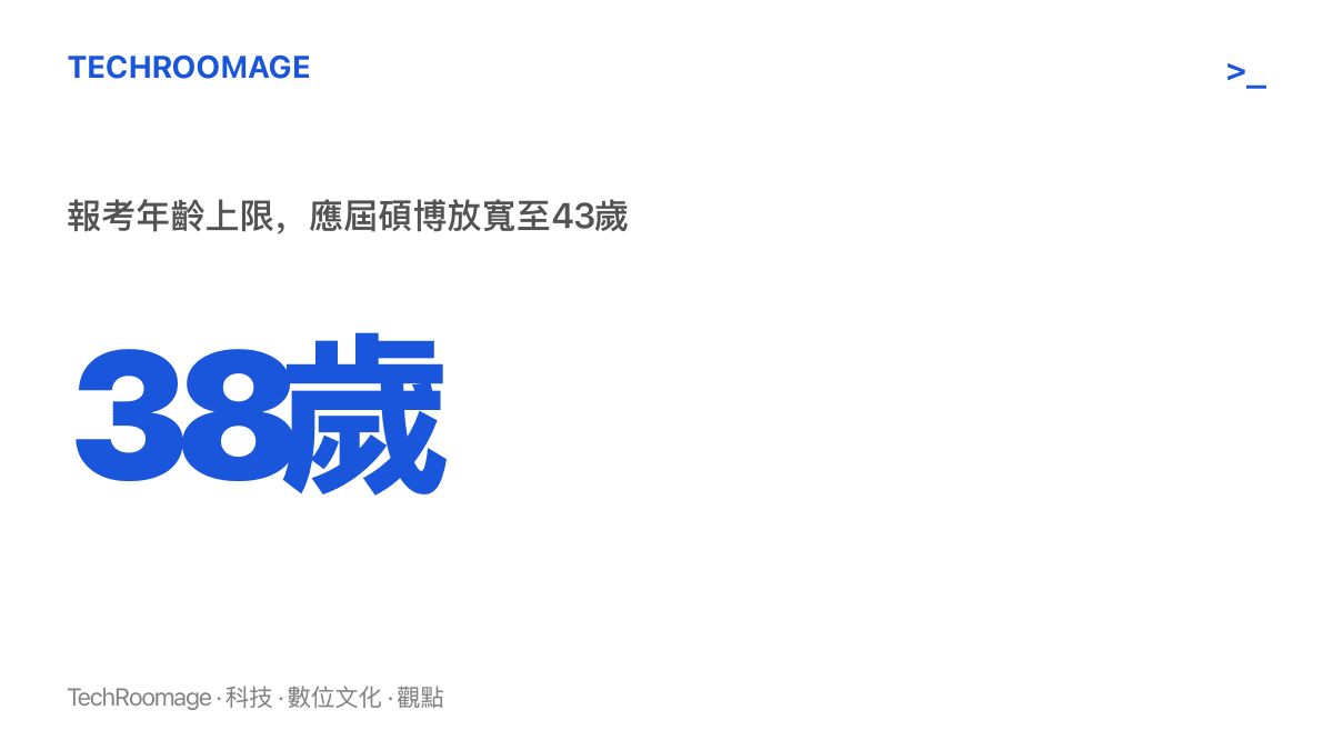 2027年度國考報考年齡上限為38歲，2027年應屆碩士與博士研究生進一步放寬至43歲以下