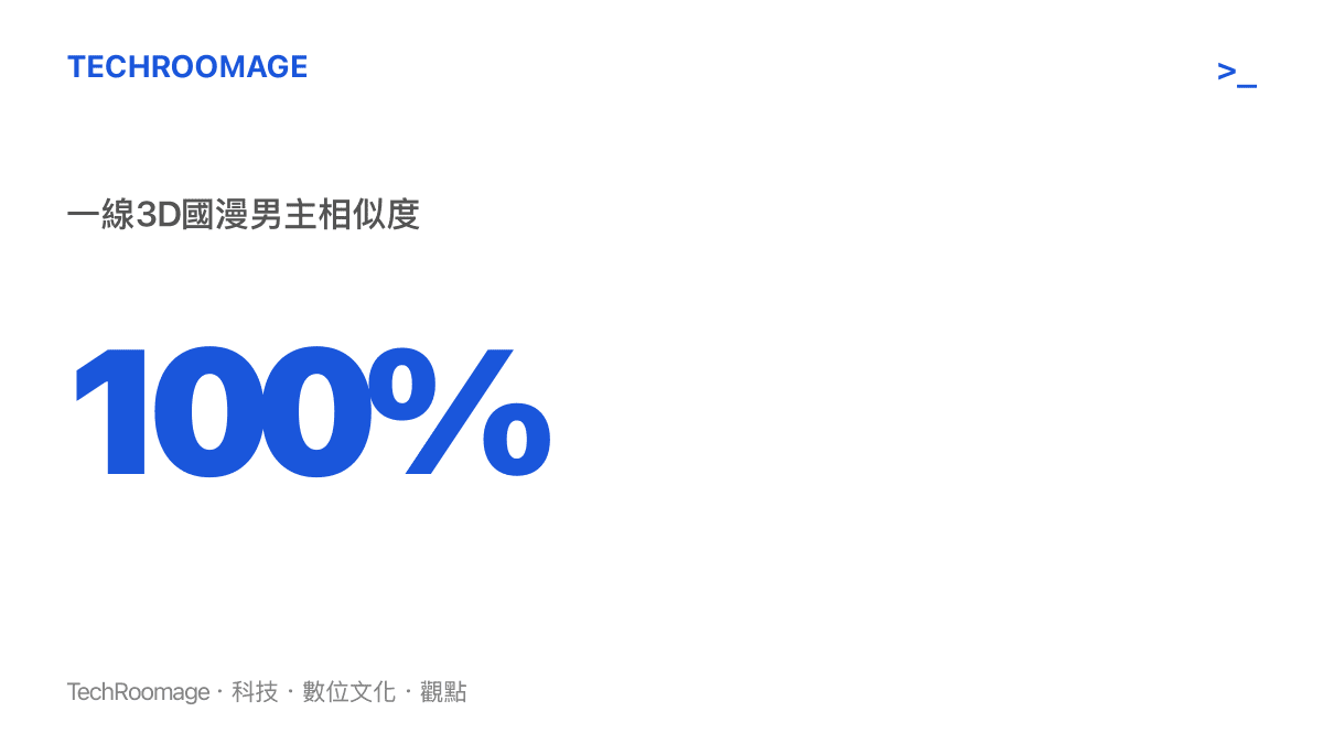 100% 一線3D國漫男主相似度