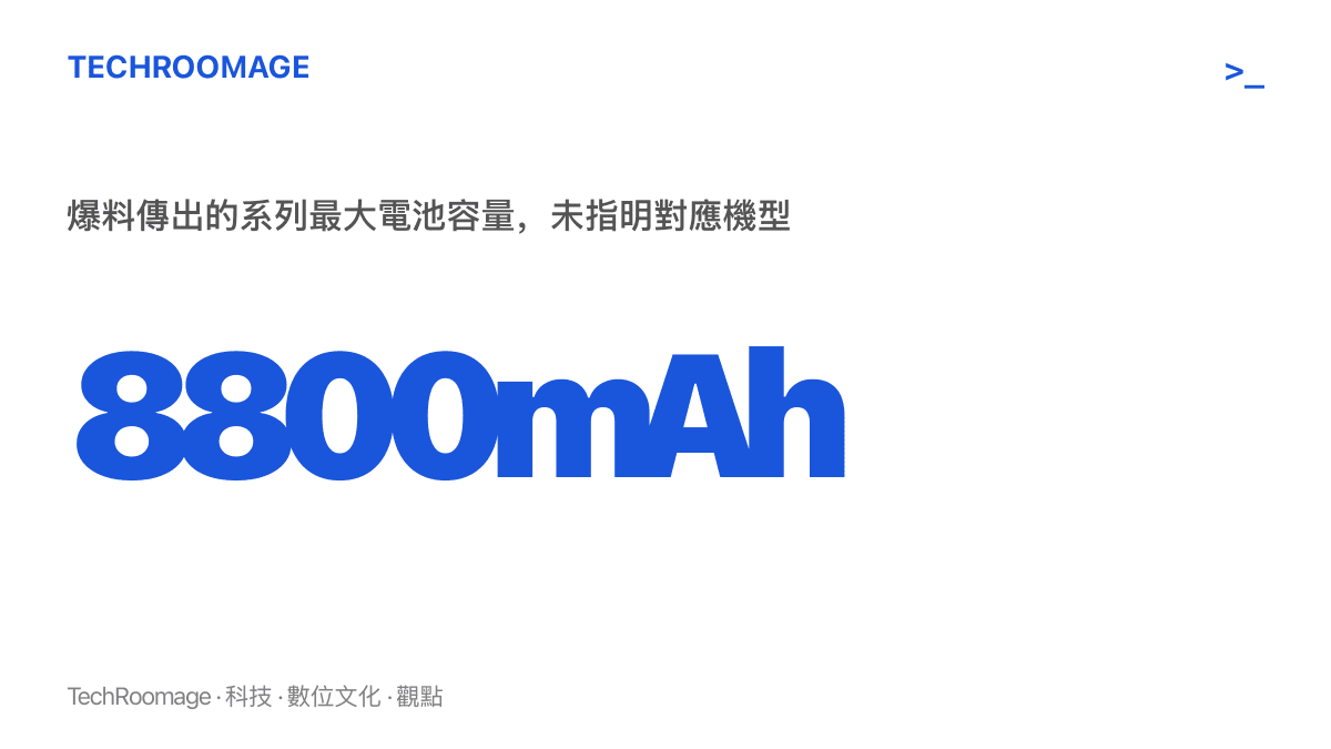 爆料傳出暢享 100 系列最大電池容量達 8800mAh，另外兩款為 6100mAh，容量高於一般旗艦機常見的 5000mAh 級距