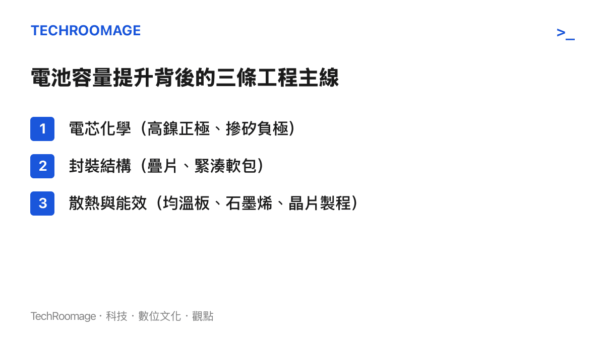 iPhone 電池容量提升對應的三條工程主線清單