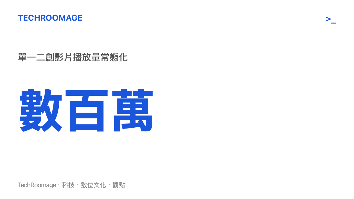 數據圖卡呈現中國人能飛相關的單支二次創作影片在B站輕鬆突破數百萬次播放量的驚人觸及率