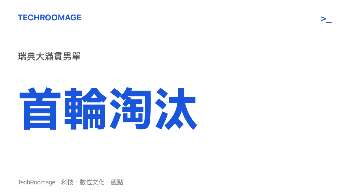 圖卡顯示莫雷加德在瑞典大滿貫男單首輪遭到淘汰的賽果
