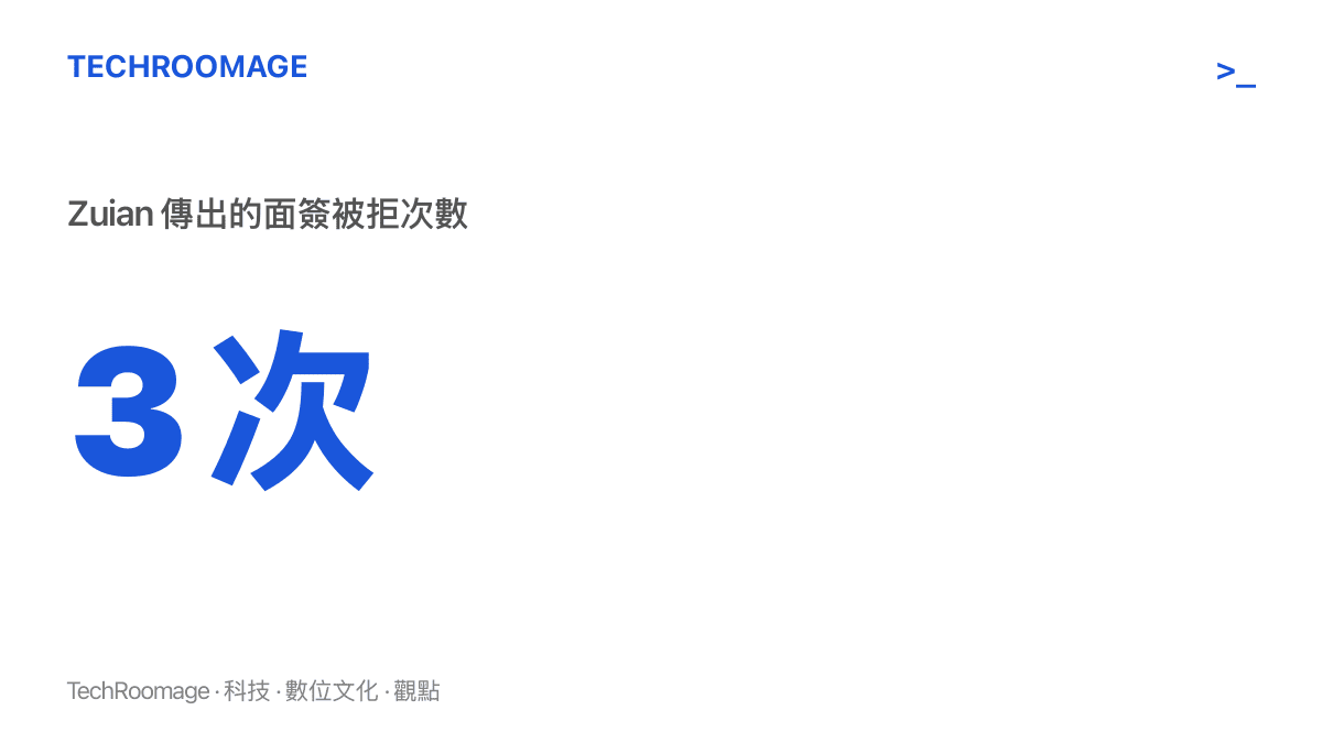 TES 選手 Zuian 在世界大賽出徵前傳出第三度面簽遭拒，圖卡以數字三標示這段簽證波折的次數