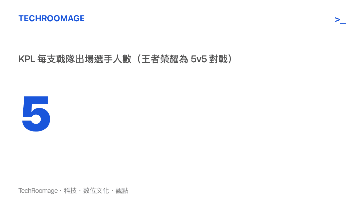 王者榮耀職業聯賽每隊五人上場對戰的編制示意數據卡