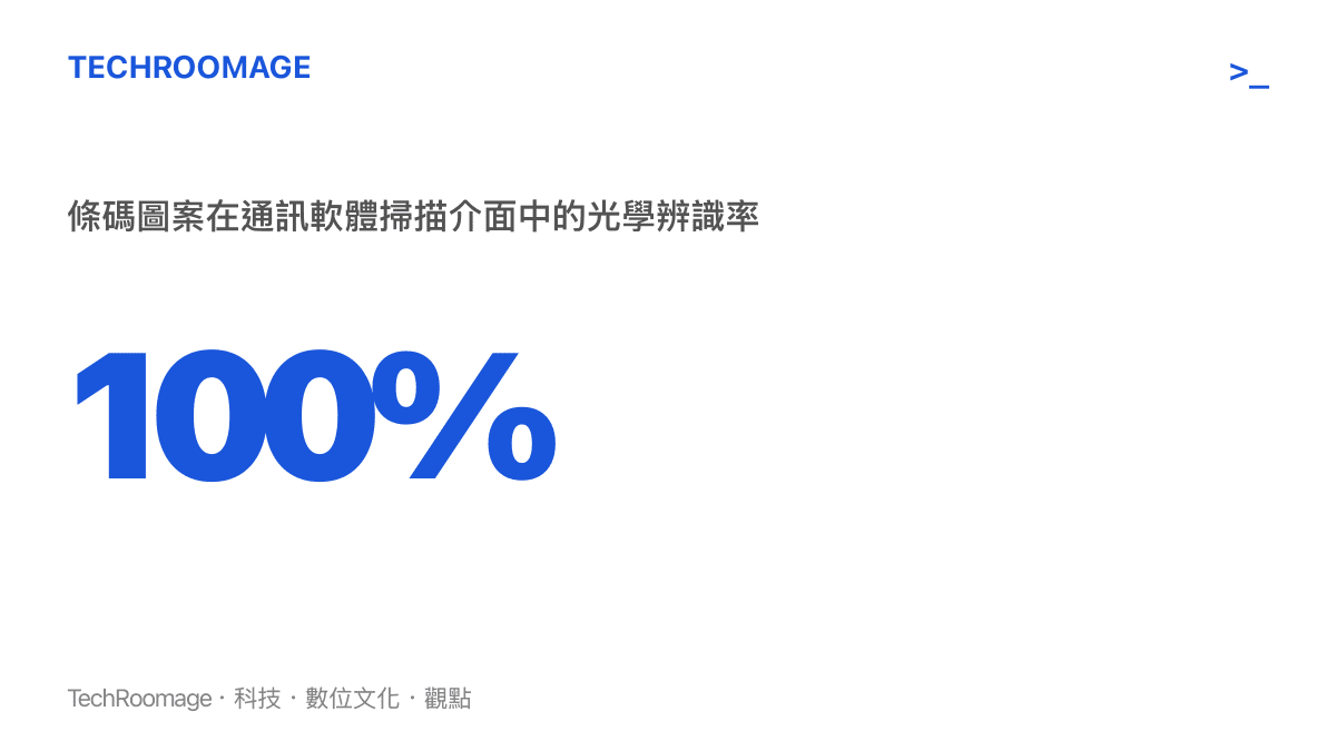 統計數據顯示條碼圖案在掃描介面中具有極高的光學辨識成功率