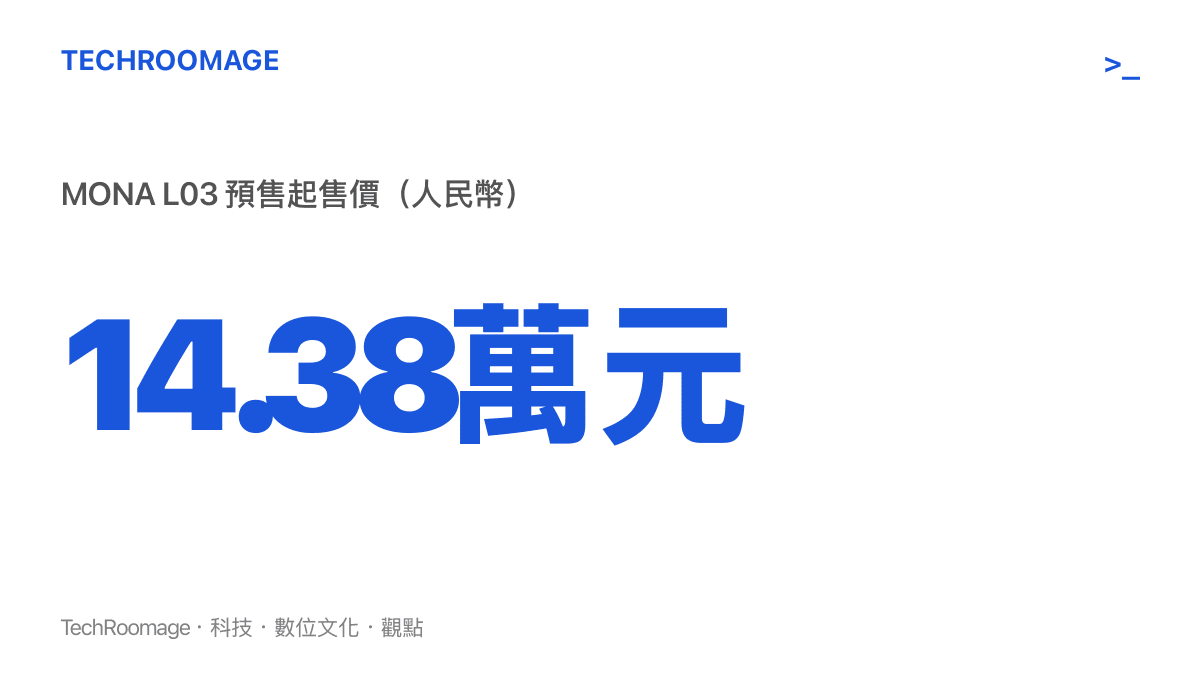 小鵬 MONA L03 以 14.38 萬元人民幣起售，把高階輔助駕駛壓進主流價格帶