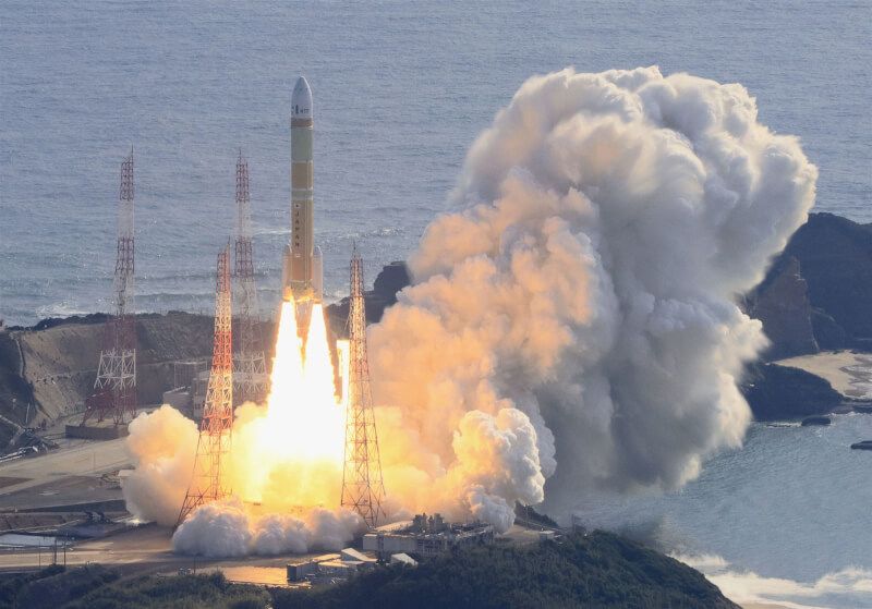 日本宇宙航空研究開發機構（JAXA）新主力火箭H3二號機17日上午在鹿兒島縣種子島太空中心升空。（共同社）