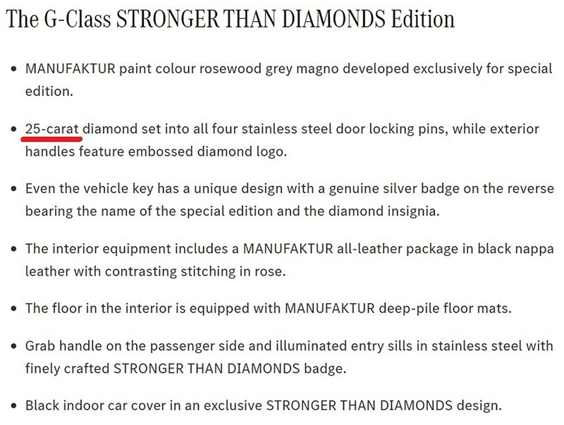 原廠媒體竟然把鑽石重量單位標示為25-carat（25克拉）！所幸美國網站以及新...